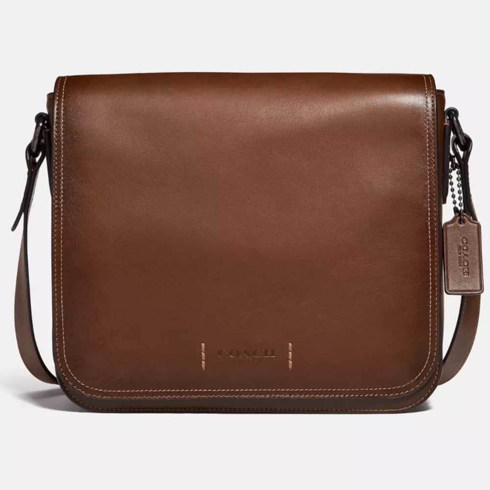 NWOT Coach Gotham Messenger Bag - Brown Calfskin Leather